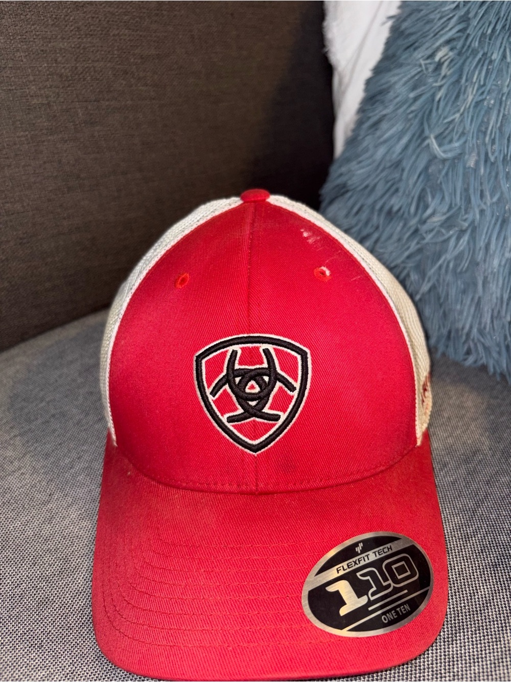 Ariat Red and White Mesh Back Flexfit Cap